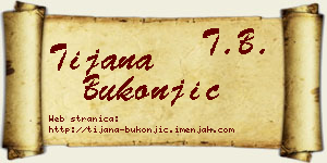 Tijana Bukonjić vizit kartica